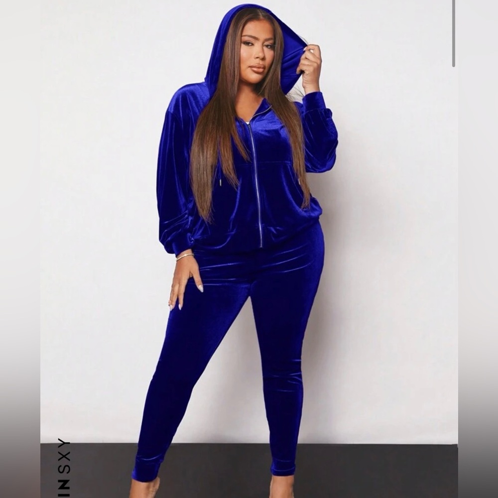SXY Plus Zip Up Velvet Hoodie & Pants